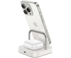 HOCO belaidis įkroviklis 3in1 compatible with Apple Watch 3A 5W CQ16A milky baltas