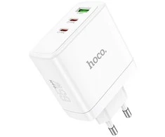 Telefono įkroviklis Hoco 2 x USB C + USB A GaN QC PD 65W N30 baltas