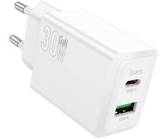 Telefono įkroviklis Hoco USB A + USB C QC3.0 PD AFC 3A 30W N71 baltas
