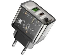 Telefono įkroviklis Hoco USB A + USB C QC3.0 PD 3A 20W N34 skaidrus