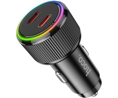 Car charger Hoco 2 x USB C QC PD 50W NZ14B juodas