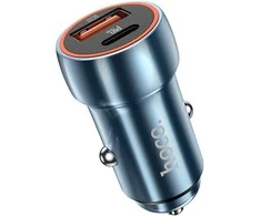 Automobilinis įkroviklis Hoco USB A + USB C PD QC3.0 3A 20W Z46A sapphire mėlynas