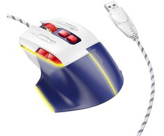 Wire pelė žaidimams Hoco USB A 3600 dpi GM31 baltas mėlynas
