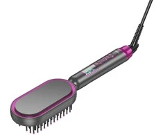 Hair straightener Hoco with comb and digital display HP44 rose red