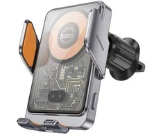 Wireless car phone holder Hoco 15 W air vent HW7 pilka