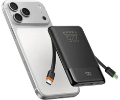 Įkroviklis indukcinė VEGER 3w1 Qi2.2 zgodna su MagSafe oraz Apple Watch juoda