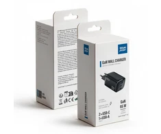 BlueStar Phone charger Blue Star Nano GaN 2x USB C + USB A QC4.0 PD 3A 65W VT-335 juodas