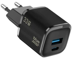 BlueStar Phone charger Blue Star Nano GaN USB C + USB A QC4.0 PD 3A 33W VT-332 juodas