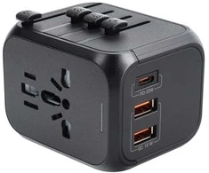 Oem Įkroviklis Travel SET (SL-209PQ-2) (2xUSB; 1xUSB-C; US/UK/EUR/AUS) juodas