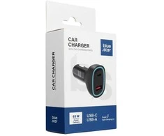 BlueStar Blue Star Mėlynas STAR car charger 3A 63W Type C + USB A PD QC3.0 AFC PPS SFC2.0 juodas