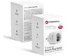 FORCELL F-ENERGY EU02 išmanusis kištukas 230V su WiFi, programuotoju ir Tuya/Amazon Alexa palaikymu - baltas