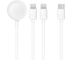 Hoco Oem Kabelis 3in1 Type C į 2 x Lightning / Apple Watch 3W 2A C3168 1,2 m baltos spalvos