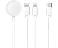 Hoco Oem Kabelis 3in1 Type C į 2 x Lightning / Apple Watch 3W 2A C3168 1,2 m baltos spalvos