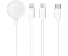 Hoco Oem Kabelis 3in1 Type C į Lightning / Typ C / Apple Watch 3W 2A C3169 1,2 m baltos spalvos