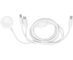 Hoco Oem Kabelis 3in1 Type C į Lightning / Typ C / Apple Watch 3W 2A C3169 1,2 m baltos spalvos