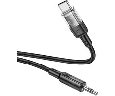 Kabelis AUX Jack 3,5 mm - USB C Hoco 1,2 m UPA27 juodas