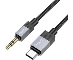 Kabelis AUX Jack 3,5 mm (kištukas) - USB C (kištukas) Hoco 1 m UPA32B juodas