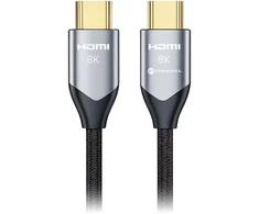 Cable HDMI 2.1 Forcell Cafule 8K 60Hz / 4K 120Hz – Ultra High Speed, HDR, eARC, VRR, 48Gbps 5 m juodas