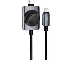 Kabelis Hoco USB C do USB C PD100W su funcją ładowania iWatcha 1,2 m CW66 juoda