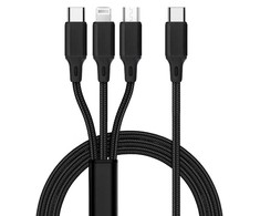 OEM kabelis 3in1 Type-C į Lightning / Type-C / Micro USB 2,4A C171 1,2 m juodas