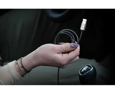 Cable USB A to Lightning Forcell F-Energy 2,4A 12W Metal 2 m C236 sidabrinis