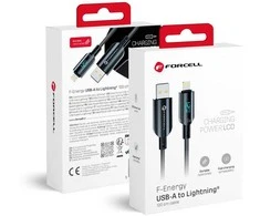 Cable USB A to Lightning Forcell F-Energy 2,4A 12W Digital 1,2 m C273 juodas