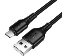 Cable USB A to Micro USB Hoco 2,4A 1 m X120 juodas