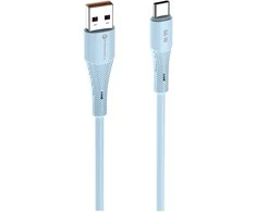 USB A į USB C laidas Forcell F-Energy QC4.0 3A 66W silikoninis 1 m C342 mėlynas