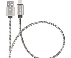 Cable USB A to USB C Forcell F-Energy QC4.0 3A 66W Metal 2 m C234 sidabrinis