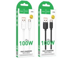 Cable USB A to USB C Hoco PD 5A 100W 1 m X115 juodas