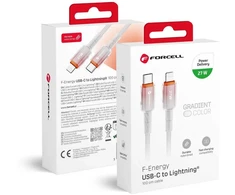 Cable USB C to Lightning Forcell F-Energy PD 3A 27W Gradient 1 m C356 baltas