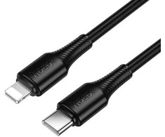 USB C - Lightning kabelis Hoco PD 27W 1 m X120 juodas