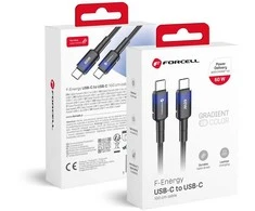 Cable USB C to USB C Forcell F-Energy QC4.0 PD 3A 60W Gradient 1 m C354 juodas