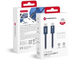 Cable USB C to USB C Forcell F-Energy QC4.0 PD 3A 60W Cafule Color 1,2 m ACYH23 dark mėlynas