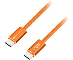 Cable USB C to USB C Forcell F-Energy QC4.0 PD 5A 100W Cafule Color 1,2 m ACYH23 oranžinis