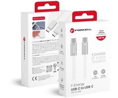 Cable USB C to USB C Forcell F-Energy QC4.0 PD 3A 60W Cafule Color 1,2 m ACYH23 baltas