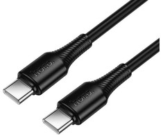 Cable USB C to USB C Hoco 3A 60W 1 m X120 juodas