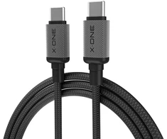 X-ONE TitanFlex data cable - type C to C - 5A max 240W 1,2 m juodas