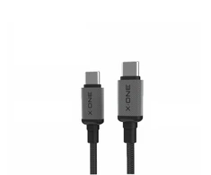 X-ONE TitanFlex data cable - type C to C - 5A max 240W 1,2 m juodas