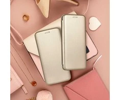 Dėklas Oem Flip case for iPhone 16 PLUS Elegance Book auksinis