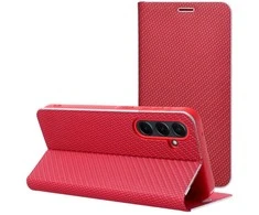 Dėklas Oem Flip case for Huawei P30 LITE Luna Book Carbon red