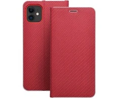 Dėklas Oem Flip case for iPhone 11 Luna Book Carbon red