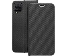 Dėklas Forcell Oem LUNA Book Carbon skirtas Samsung Galaxy A12 / M12 juodos spalvos