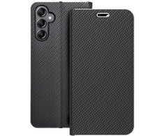 Dėklas Oem LUNA Book Carbon skirtas Samsung Galaxy A14 4G / A14 5G juodos spalvos