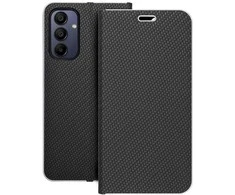 Dėklas Oem LUNA Book Carbon skirtas Samsung Galaxy A15 4G / A15 5G juodos spalvos