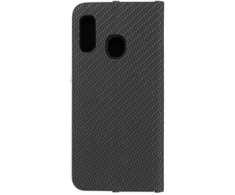 Dėklas Oem LUNA Book Carbon skirtas Samsung Galaxy A20e juodos spalvos