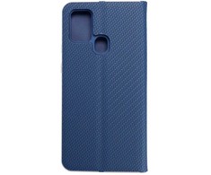 Dėklas Oem LUNA Book Carbon skirtas Samsung Galaxy A21s mėlynos spalvos