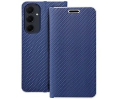 Dėklas Oem LUNA Book Carbon skirtas Samsung Galaxy A35 5G mėlynos spalvos