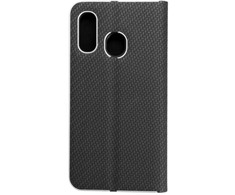 Dėklas Oem LUNA Book Carbon skirtas Samsung Galaxy A40 juodos spalvos