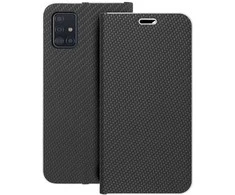 Dėklas Oem LUNA Book Carbon skirtas Samsung Galaxy A51 juodos spalvos